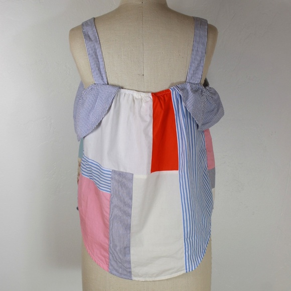 Anthropologie open shoulder medley patchwork top - Picture 6 of 7